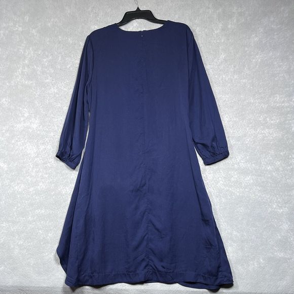 J. McLaughlin Dress Womens X-Large Blue V Neck 3/4 Sleeve Knee Length Back Zip - Picture 9 of 12